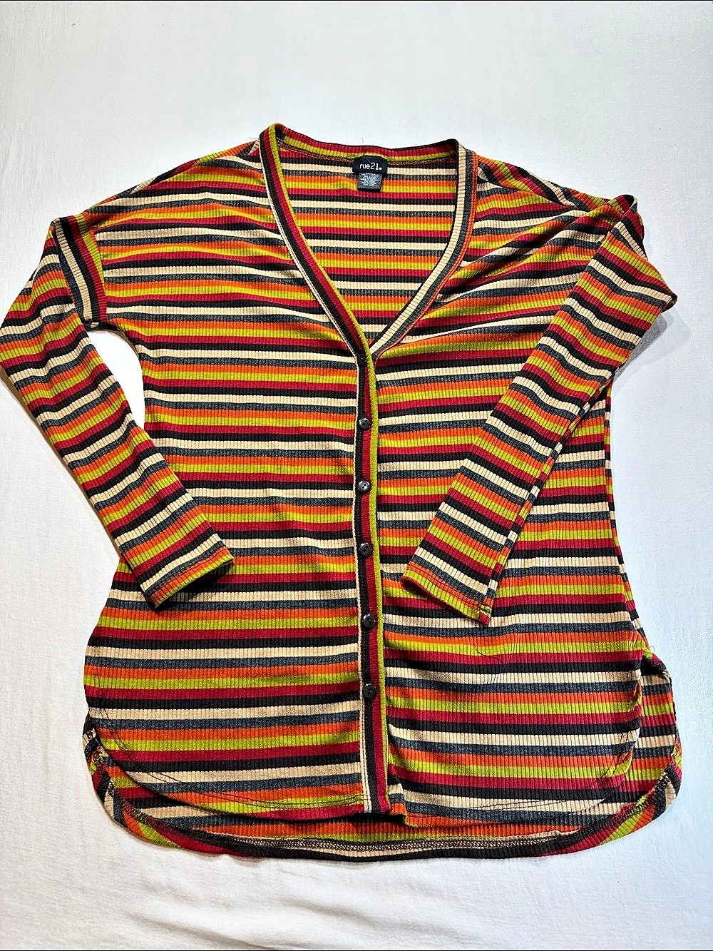 Rue21 Striped Long Sleeve Top Size Medium